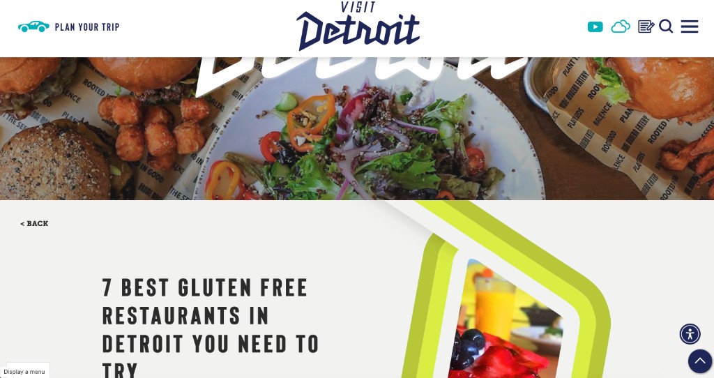 Visit Detroit official tourism website article headlined 7 Best Gluten Free Restaurants in Detroit You Need to Try