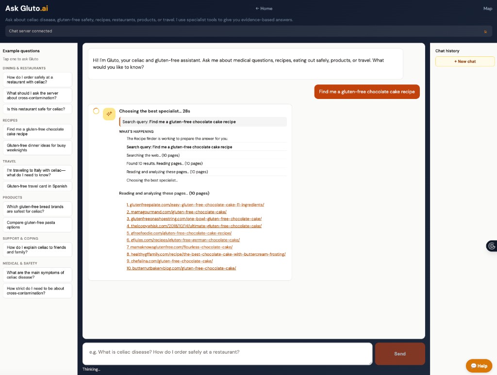 Gluto working through a gluten-free question step by step